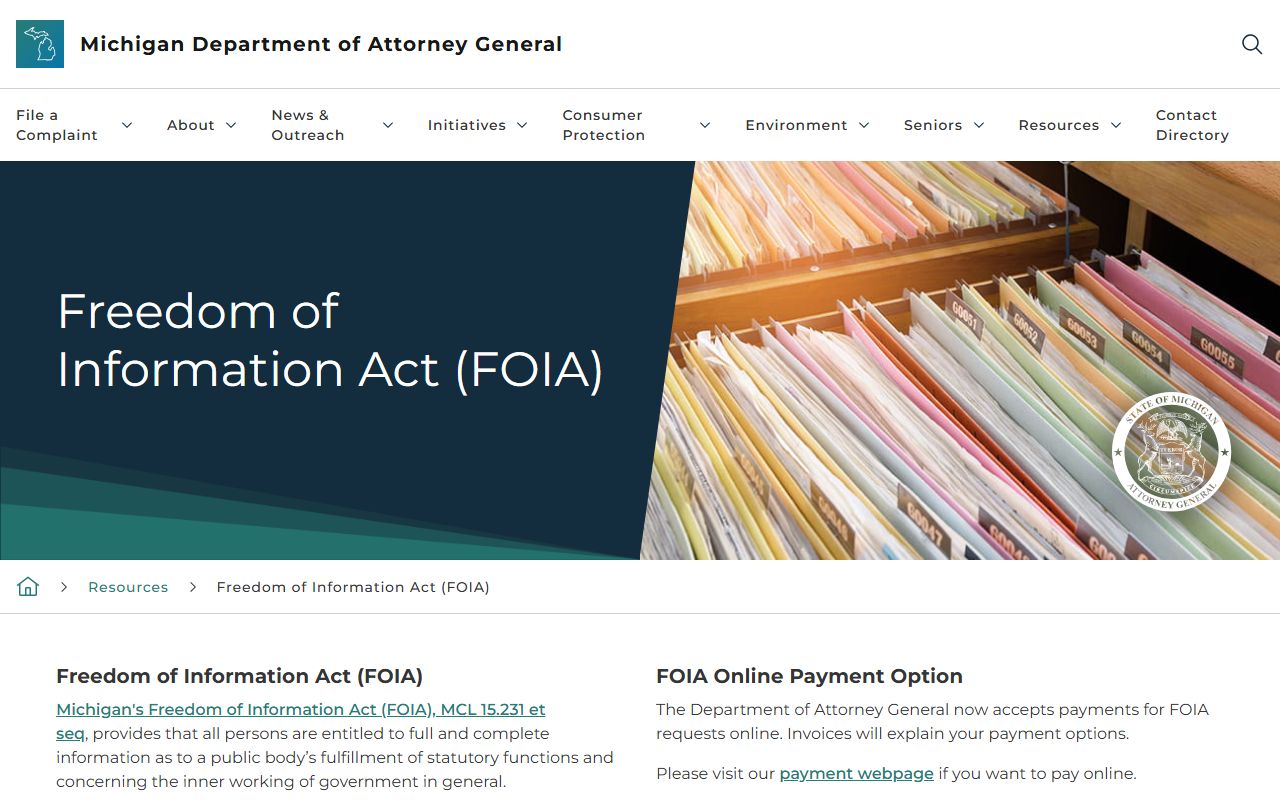 Michigan FOIA guide for Alpena County Clerk records