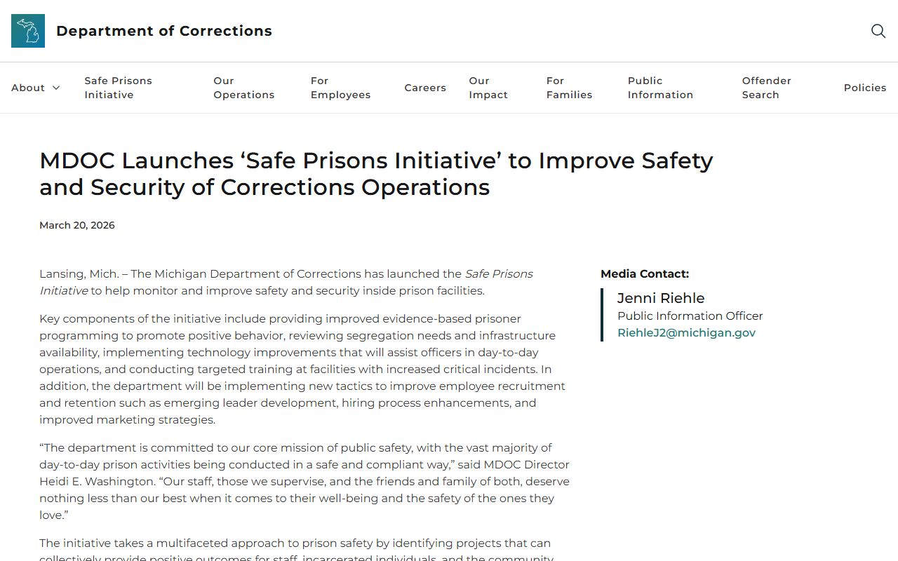 Alpena County arrest records and the charge levels that can lead to state corrections programs