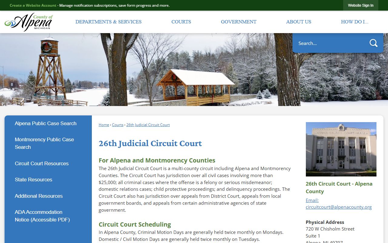 Alpena County marriage/divorce records