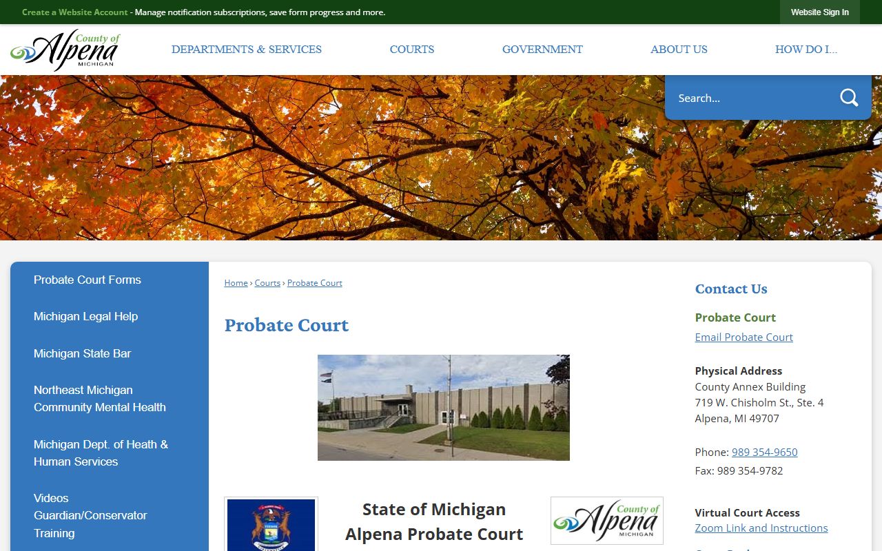Alpena County probate records