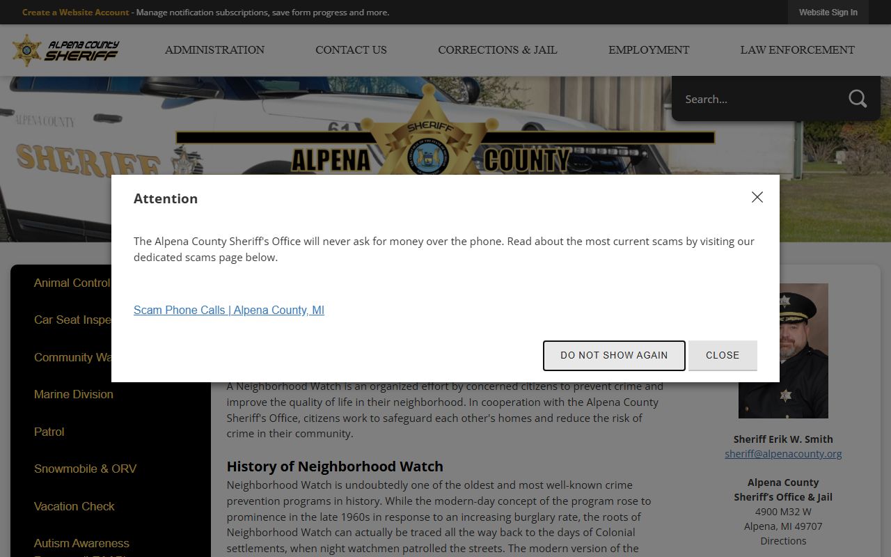 Alpena County warrant - community watch page